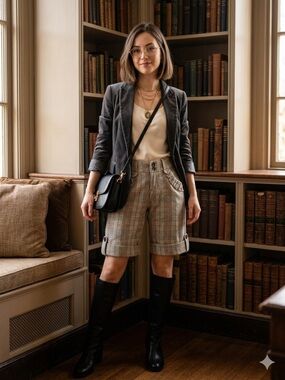 Plaid Bermuda Shorts with pockets